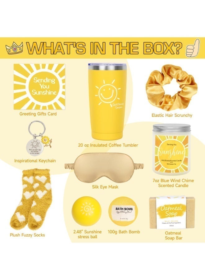 HSEAMALL 10 قطع سلة هدايا فريدة للنساء - هدايا عيد ميلاد، حزمة رعاية للتعافي السريع، صندوق تشجيع مع كوب، جوارب وشمعة (لأفضل صديقة، أخت، هدايا الصداقة) - أضف البهجة إلى يومها - Image 3