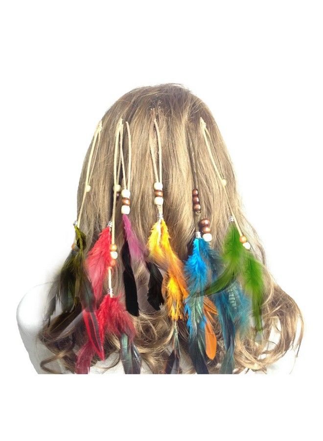 CBLUO 6 Pcs Feather Hair Clips Hippie Indian Boho Barrettes Tassel Bohemian Headpiece Women Hair Pins Hairpins Hairclips Headband Hair Hoops Hairband Hair Bands Cosplay Costume Birthday Party Accessories  - Image 1
