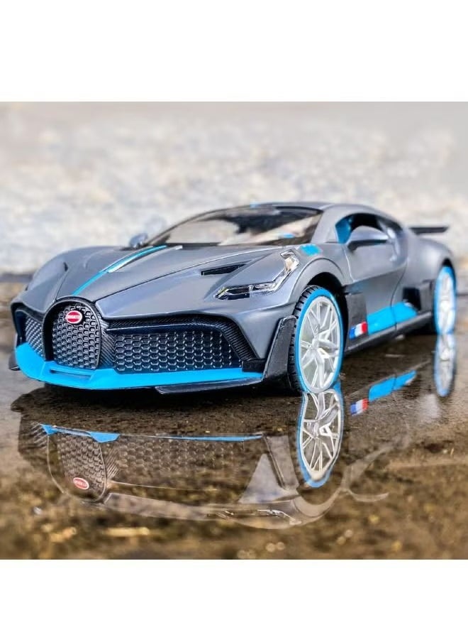 1/32 Bugattii Divo Model Car, Alloy Diecast Pull Back Toy Vehicle with Light and Music, Supercar Toys for Toddlers Kids Children Gift (Dark Gray)  - Image 5