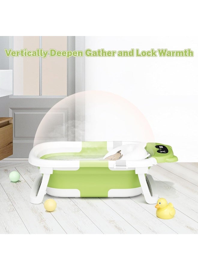 Baby Bathtub, Collapsible Bathtub for Newborn to Toddler, Durable Essential Infant Bath Tub, Portable Travel Baby Bathtub with Soft Cushion, No-Slip Hanging and Detachable Bathtub - Image 3