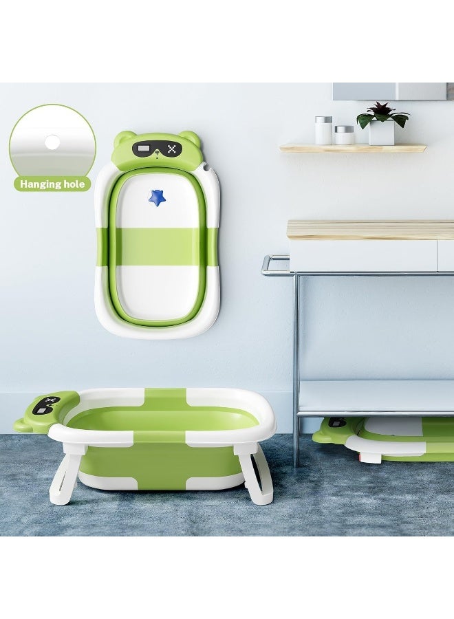 Baby Bathtub, Collapsible Bathtub for Newborn to Toddler, Durable Essential Infant Bath Tub, Portable Travel Baby Bathtub with Soft Cushion, No-Slip Hanging and Detachable Bathtub - Image 5