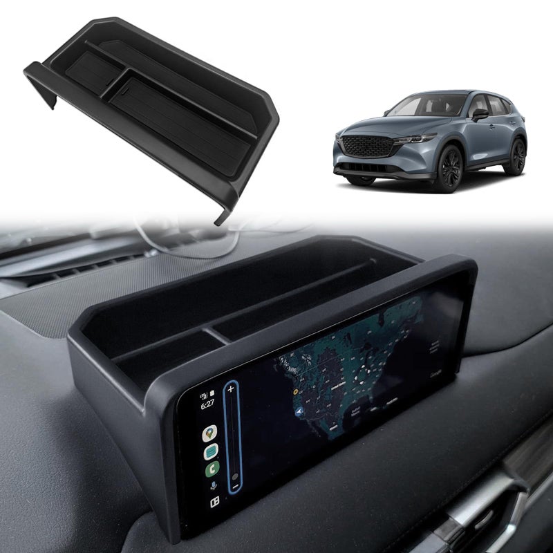 Muslogy Dash Storage Box Behind Screen Center Console Organizer Compatible with Mazda CX5 CX5 Accessories 20222025 Sunglasses Holder Dashboard Insert Tray ABS Interior Secondary Accessories
