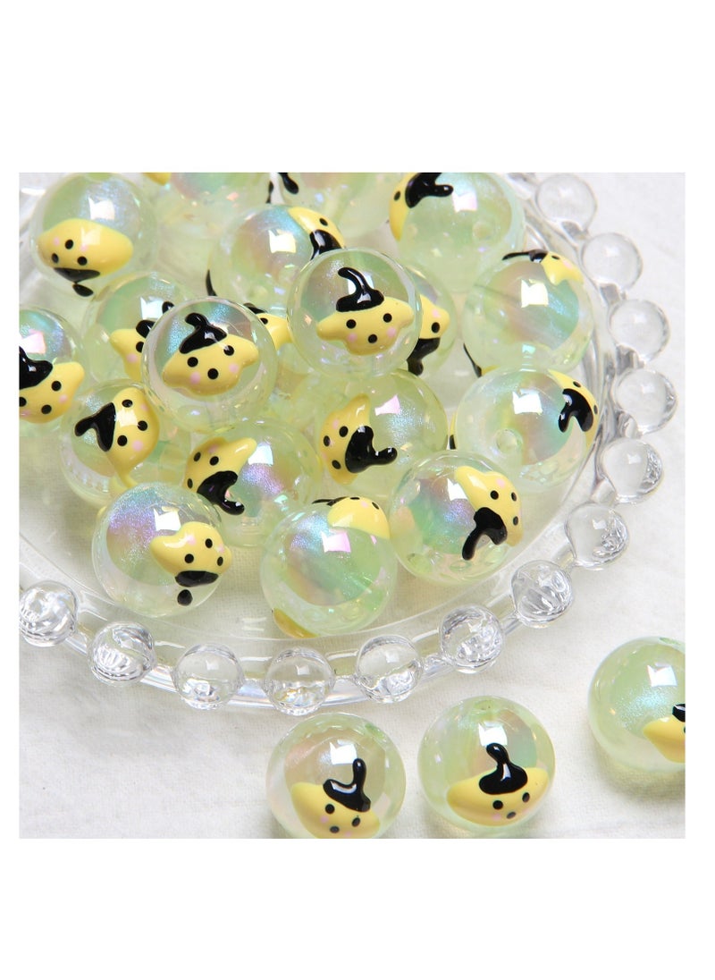 Taiahiro 18mmNew heavy oil hand-painted beaded beads, diy beaded jewelry accessories, DIY mobile phone chains, car hanging bag chains, hair rope beaded accessories(1piece/bag)  - Image 1