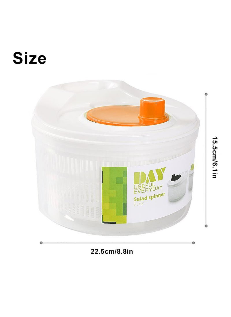 MileMelo - Salad Spinner Lettuce Spinner for Home Kitchen Washing and Draining Basket Large Capacity Essential Kitchen Gadgets for the Home (White and Orange, OneSize) - Image 1
