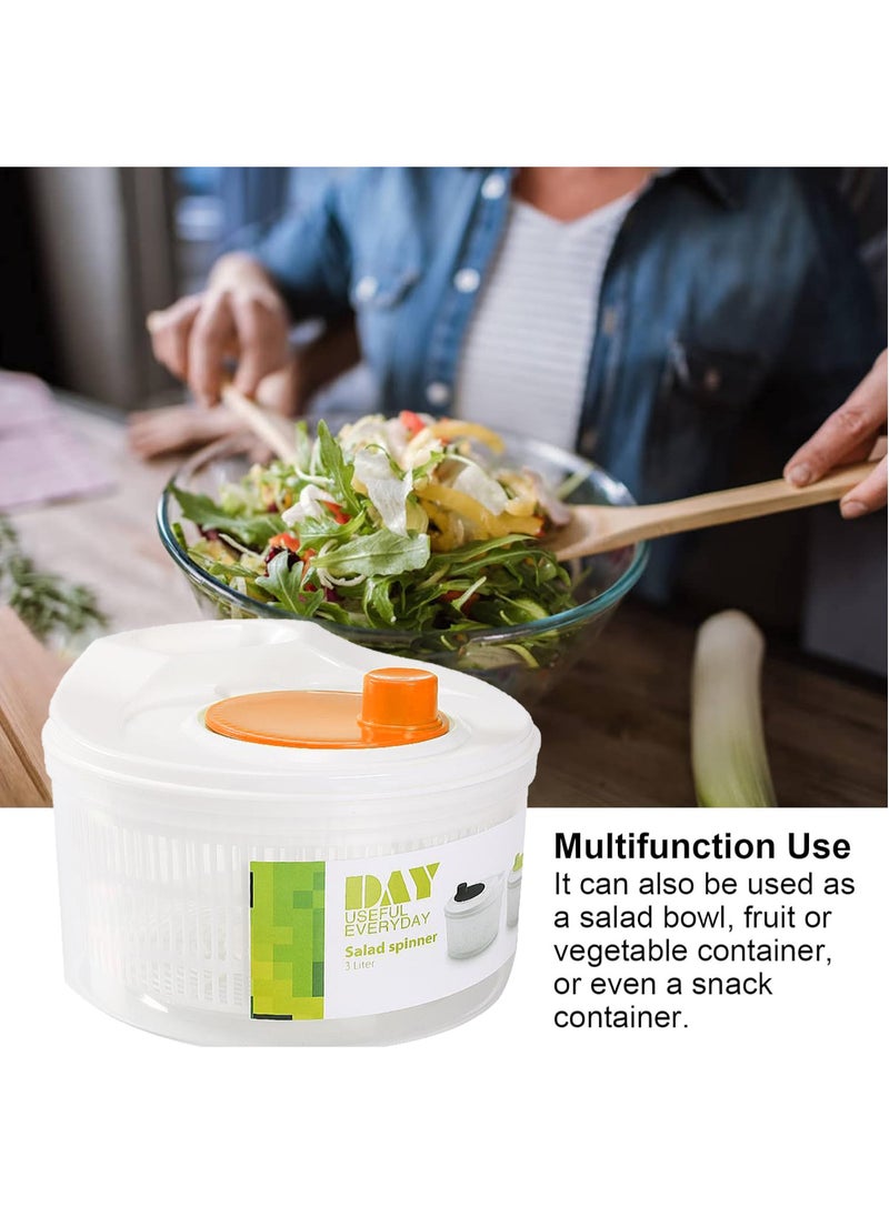 MileMelo - Salad Spinner Lettuce Spinner for Home Kitchen Washing and Draining Basket Large Capacity Essential Kitchen Gadgets for the Home (White and Orange, OneSize) - Image 1