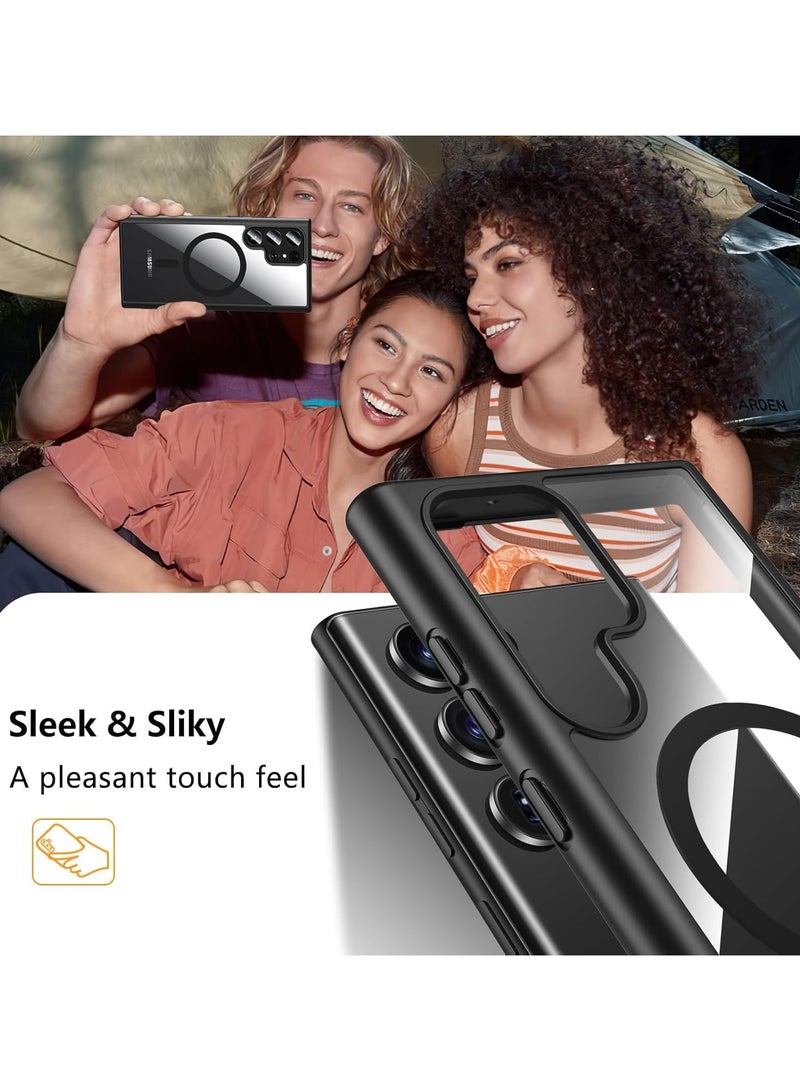 wexon for Samsung S25 Ultra Case, Compatible with MagSafe, Magnetic Back Shockproof Cover with Strong Magnet, Slim Thin Full Protection Phone Case for Galaxy S25 Ultra (Black) - Image 4