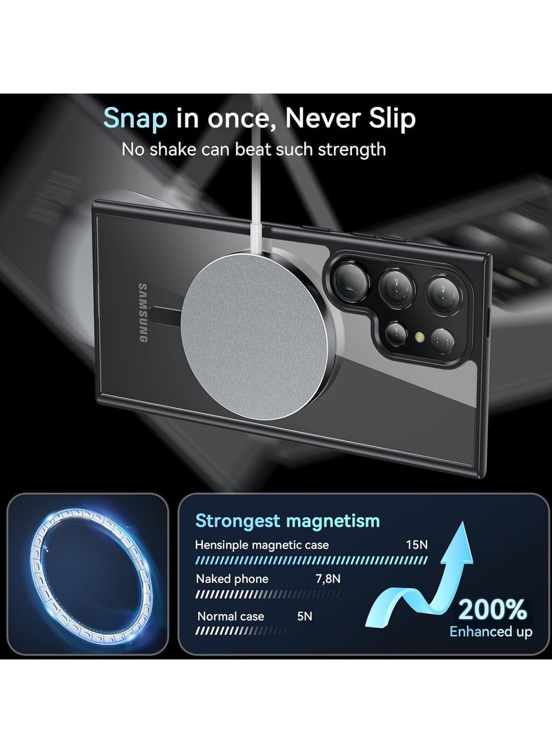 wexon for Samsung S25 Ultra Case, Compatible with MagSafe, Magnetic Back Shockproof Cover with Strong Magnet, Slim Thin Full Protection Phone Case for Galaxy S25 Ultra (Black) - Image 5