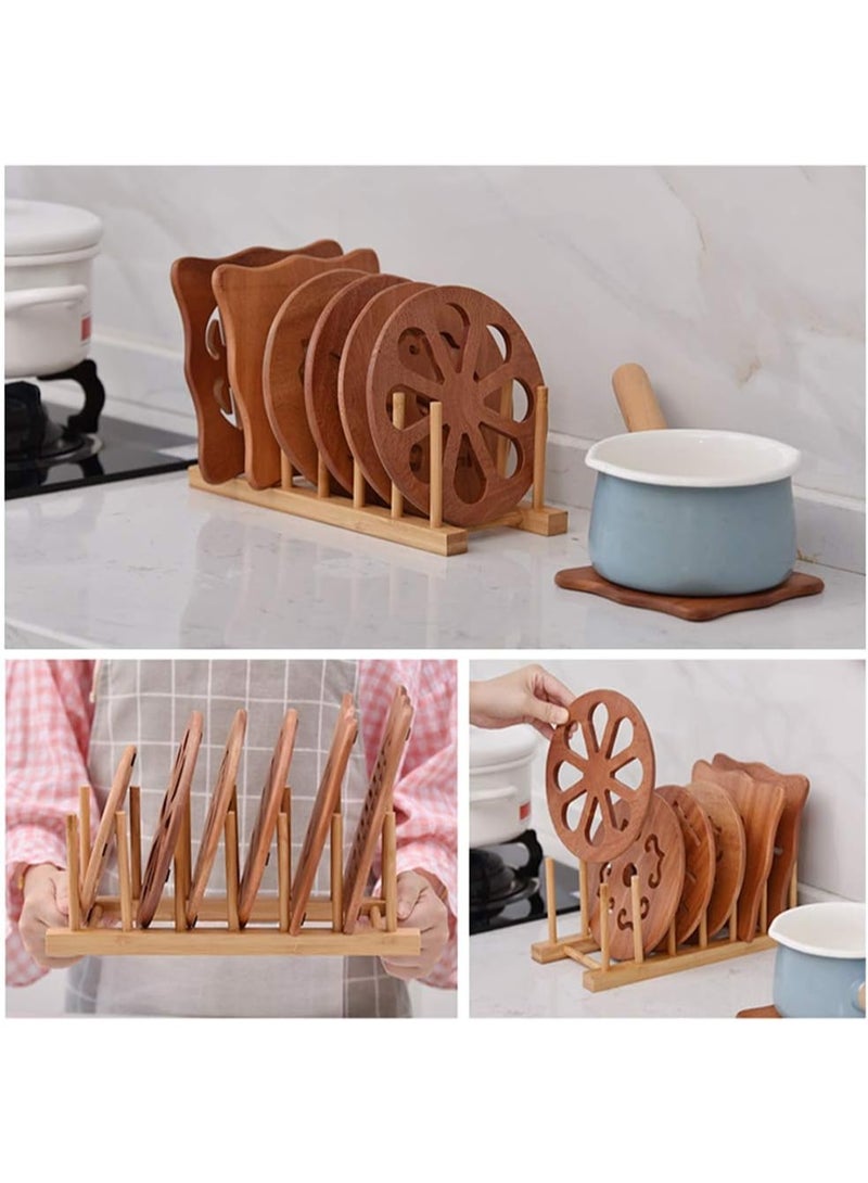 eBasket (2 pieces) Wooden utensil rack, dish drying and storage organizer, cup organizer, pitcher rack, multi-purpose cutlery holder, large capacity, kitchen sink strainer organizer, kitchen organizers, dish drainer, book organizer, multi-purpose wooden organizer - Image 5