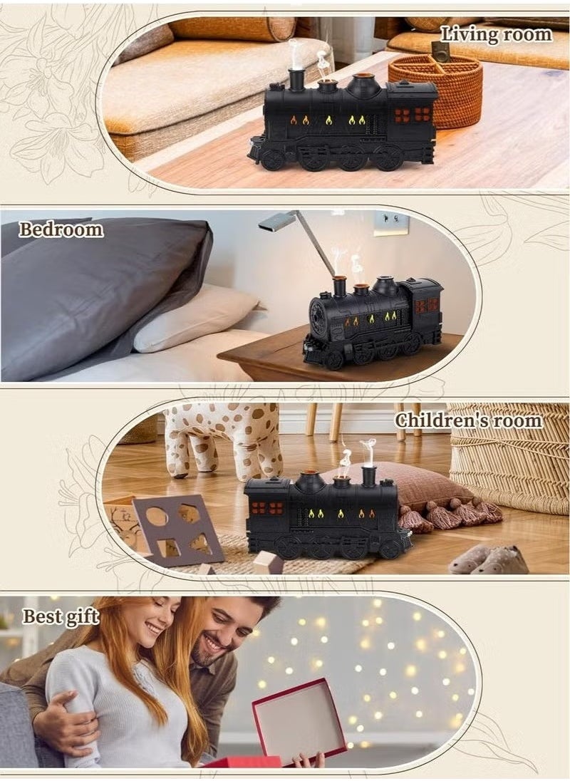 TIGER Train Essential Oil Diffuser 300ml – Retro Steam Train Design Aroma Humidifier with 2 Light Modes, 2 Mist Settings, Remote Control – Ultrasonic Cool Mist Diffuser for Bedroom, Home, Office, Gifts & Decor – Quiet Operation, Night Light  - Image 2