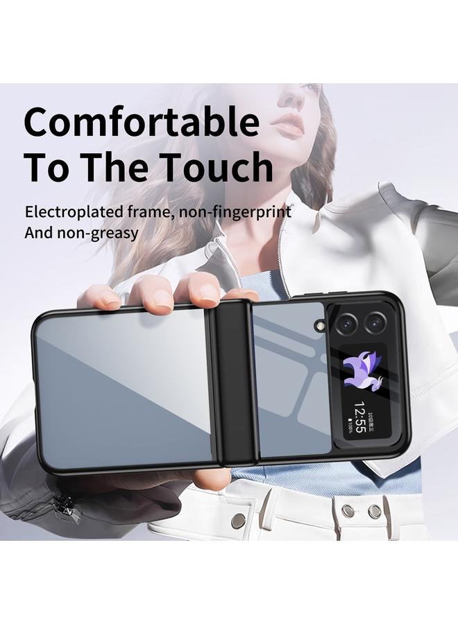 S-TOP Case For Samsung Galaxy Z Flip3 Plating Transparent Folding Hinged Phone Case - Image 3