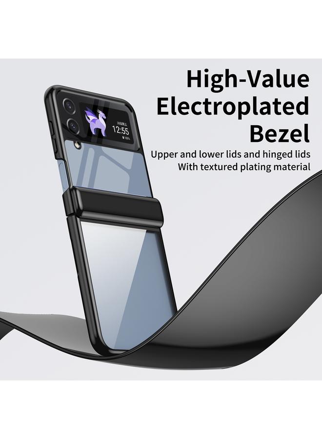 S-TOP Case For Samsung Galaxy Z Flip3 Plating Transparent Folding Hinged Phone Case - Image 4