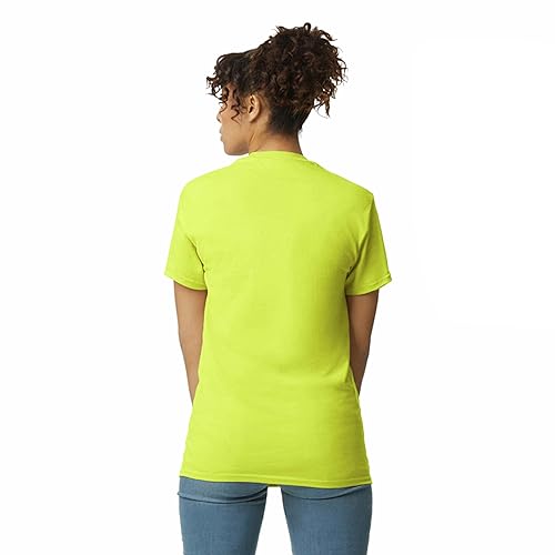 Gildan Adult Ultra Cotton T-Shirt with Pocket, Style G2300, 2-Pack, Safety Green, Medium - Image 3