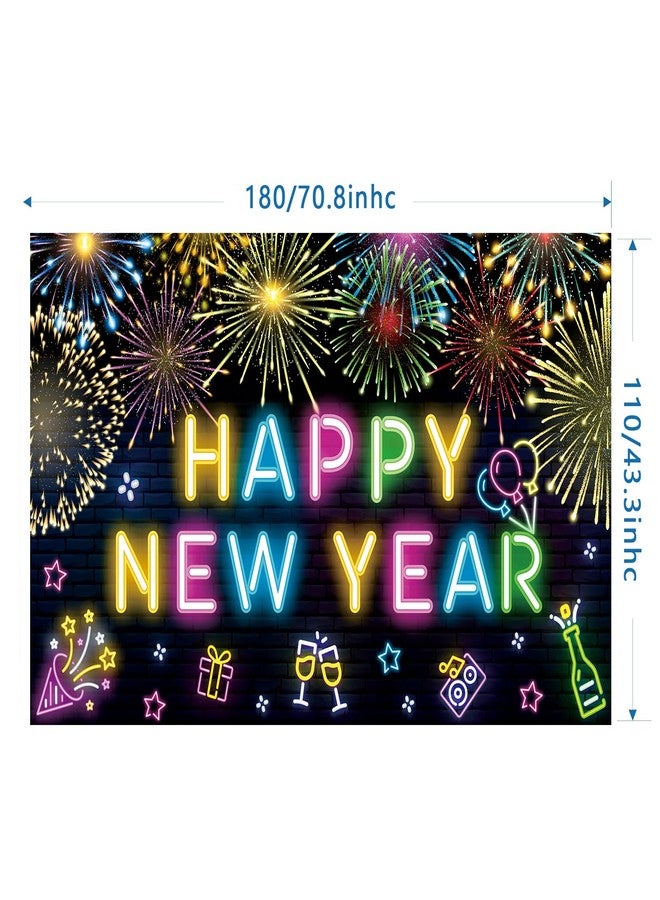 Zeptrix Happy New Year Banner Decorations 2026,70.8 x 43.3 Inch Extra Large Fabric Happy New Year Party Decoration Supplies 2026 Firework News Years Backdrop for NYE Decorations News Years Eve Party Supplies - Image 2