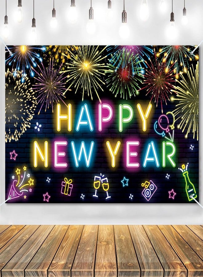 Zeptrix Happy New Year Banner Decorations 2026,70.8 x 43.3 Inch Extra Large Fabric Happy New Year Party Decoration Supplies 2026 Firework News Years Backdrop for NYE Decorations News Years Eve Party Supplies - Image 1