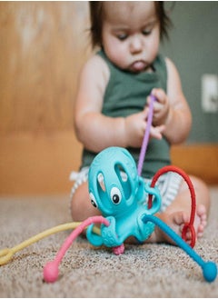 Nuby Nuby Octopus 100% Silicone Pull String Interactive Toy: 18M+, Multi  - Image 2