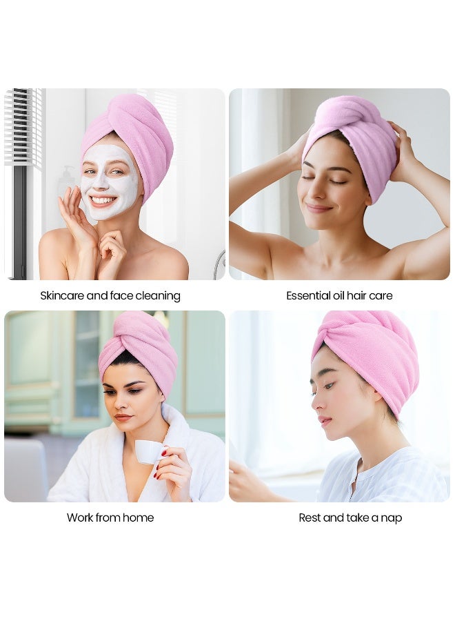 جورونب منشفة شعر من الألياف الدقيقة للاستخدام مرة واحدة للسفر، 5 عبوات من عمامة الشعر للشعر المبلل، مناشف تجفيف الشعر المجعد للنساء مضادة للتجعد - Image 5