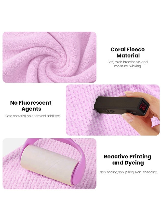 جورونب منشفة شعر من الألياف الدقيقة للاستخدام مرة واحدة للسفر، 5 عبوات من عمامة الشعر للشعر المبلل، مناشف تجفيف الشعر المجعد للنساء مضادة للتجعد - Image 2