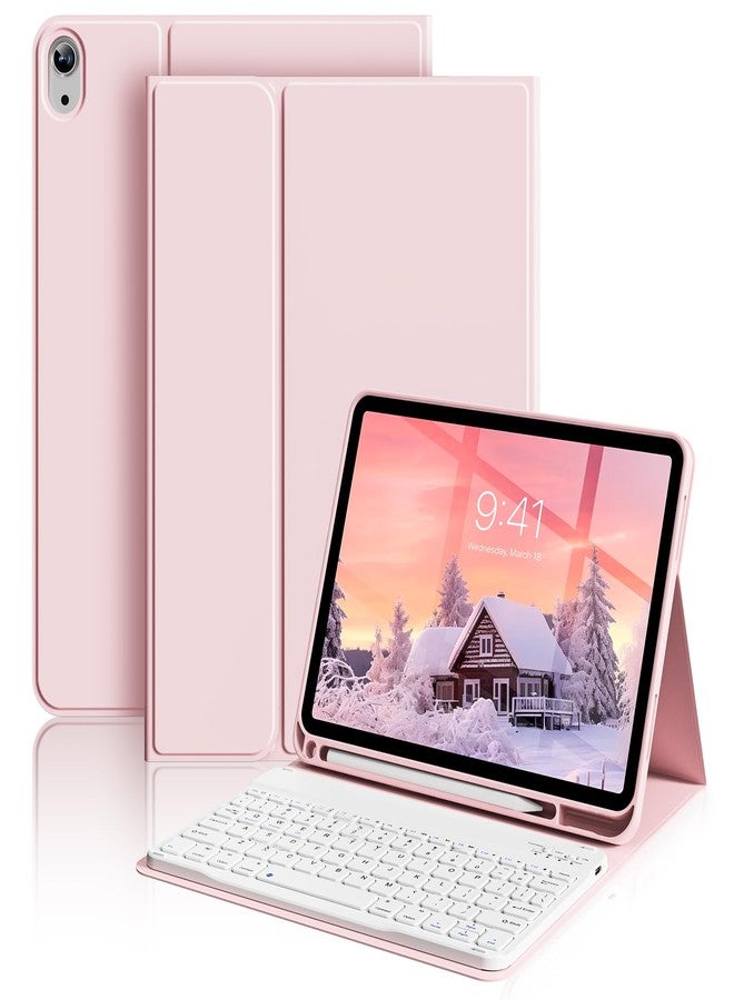 aoub Keyboard Case for iPad (A16) 11th Gen 11 Inch 2025, iPad 10th Generation 10.9 inch 2022 with Pencil Holder, Stand Folio Detachable Wireless Bluetooth Rechargeable Keyboard, Pink - Image 1