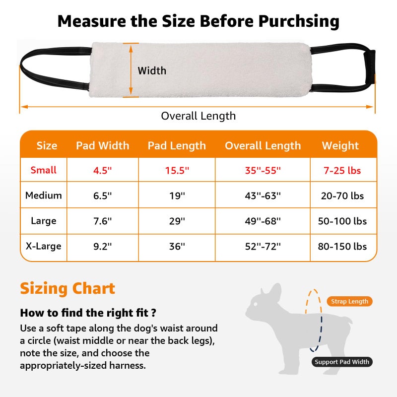 LOOBANI Portable Dog Sling for Back Legs, Hip Support Harness to Help Lift Dogs Rear for Canine Aid and Old K9 Cruciate Ligament Rehabilitation - Image 4
