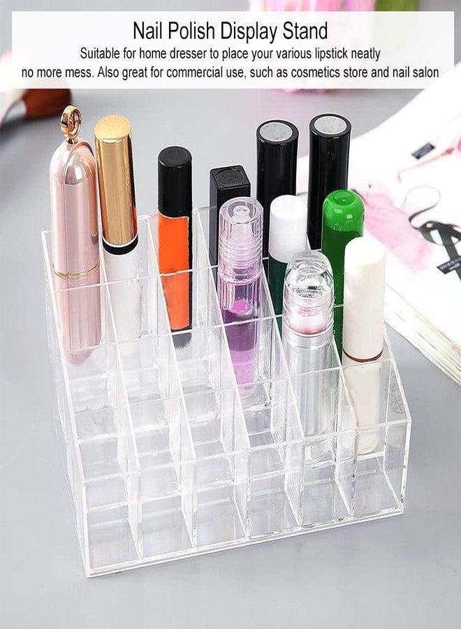 YKXIMS Multi Grid Acrylic Lipstick Holder, 24 Grids Clear Plastic Lip Gloss Case Display Rack Makeup Organizer (24 Grid Lipstick Holder) - Image 5
