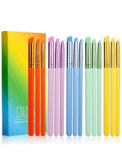 Yoseng 15 Pieces Mini Detailed Ink Blending Brushes For Card Making,Small Blender Art Blending Tool,Use With Intricate Stencils,Deal With Small Details(Oblique Head,5 Colors)  - Image 1