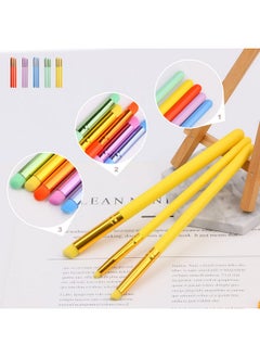 Yoseng 15 Pieces Mini Detailed Ink Blending Brushes For Card Making,Small Blender Art Blending Tool,Use With Intricate Stencils,Deal With Small Details(Oblique Head,5 Colors)  - Image 3