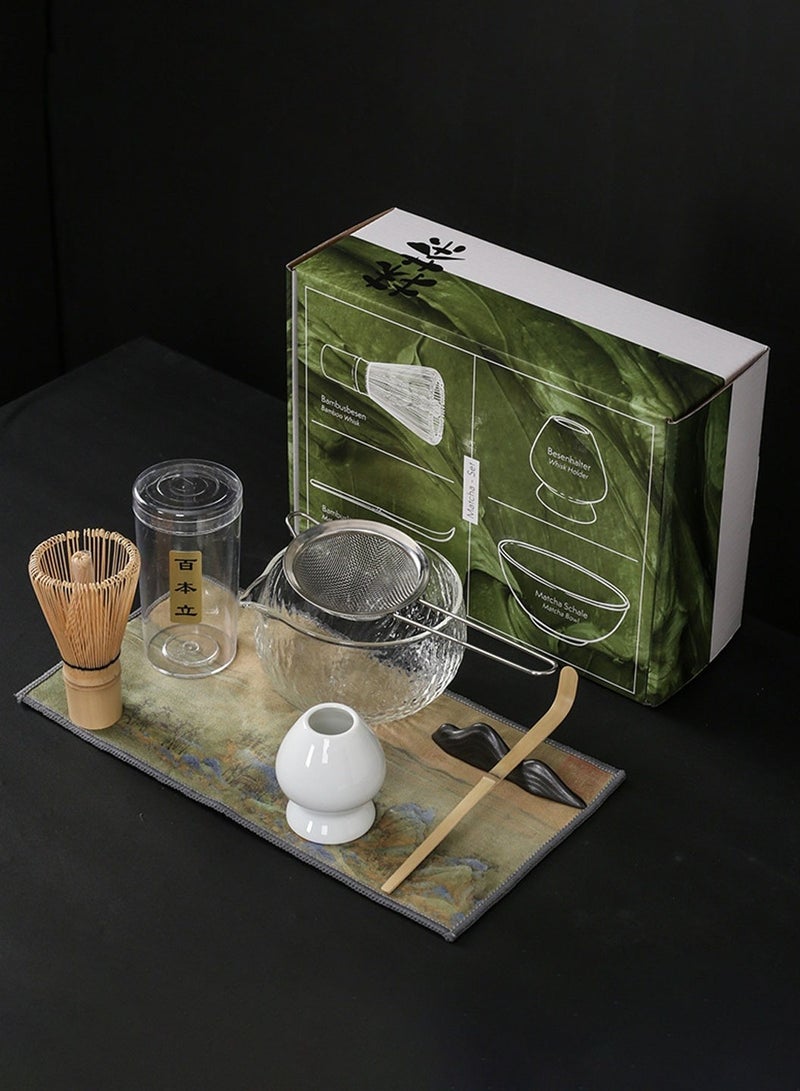 MIXDE Japanese Matcha Tea Set 7Pcs Matcha Whisk Set, Include Matcha Bowl,Bamboo Matcha Whisk, Scoop, Whisk Holder,Stainless Steel Tea Sifter,Tea Making Kit - Image 1
