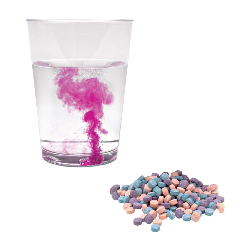Steve Spangler Science Steve Spangler Science - WTIN-100 Color Fizzers, 100 Tablets – Assorted Colors (Red, Yellow & Blue) – Colorful Science Experiment Kit for Kids, Won’t Stain Hands or Surfaces, Exciting STEM Activity  - Image 2