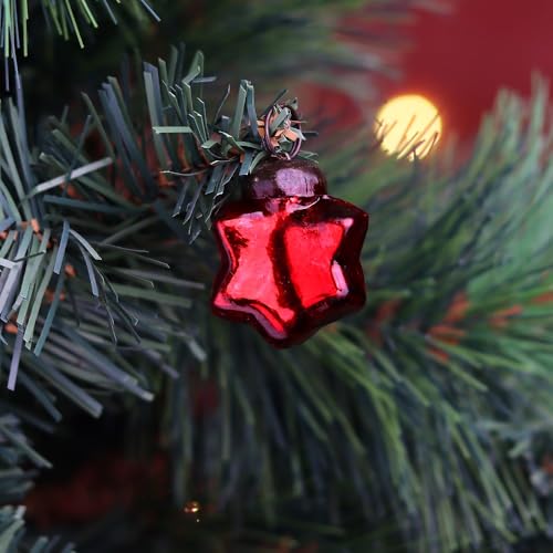 Indian-Shelf IndianShelf 10 Pieces Glass Vintage Christmas Ornaments Red X mas Tree Hanging Balls Unique Mini Bulk Decorations for Christmas Tree, Halloween, New Year, Valentine’s Day, Festival Decor - Image 5