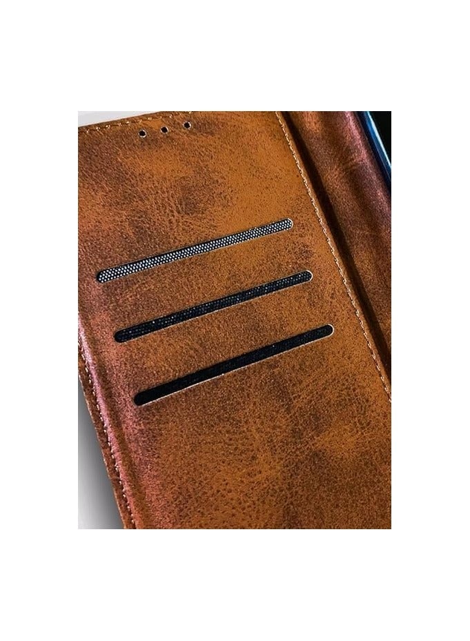 For Honor X7A Flip Leather Wallet Card Slot Kickstand Case,Strap Magnetic Closure, Included Internal Tpu Silicone Case,High Protective Compatible with Honor X7A (6.75’') (Brown)  - Image 2