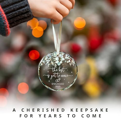SUCHAGIFT Engagement Gifts for Couples - Gifts for Newly Engaged Couples - Happy Engagement Gift for Her, Bride to Be - Just Engaged Ideas for Her, Friends - Glass Ornament 2025 - Image 5