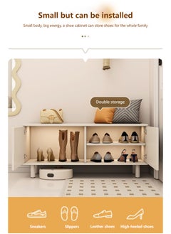 Sharpdo Cream Style Multifunctional Household Entrance Shoe Cabinet Bench 100*34*45CM  - Image 3