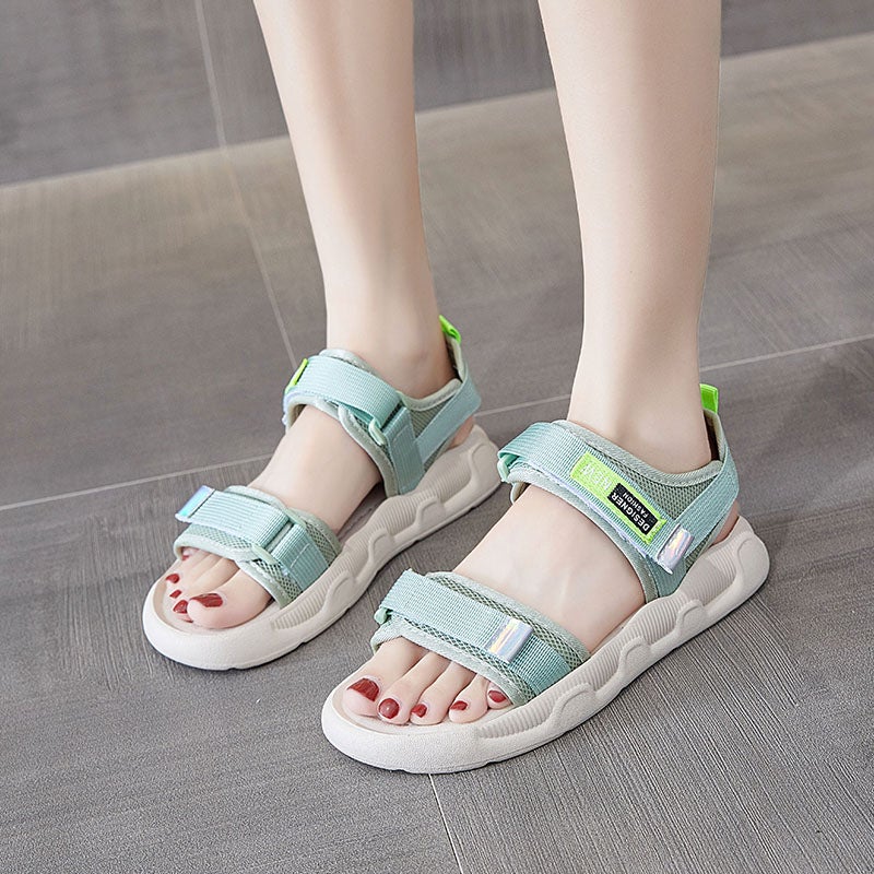 Wide Foot Obese Women'S Shoes Summer Plus Size 41 Soft Sole 42 Velcro Sport Sandals Pregnant Women'S Puffy Foot Sandals - Image 3