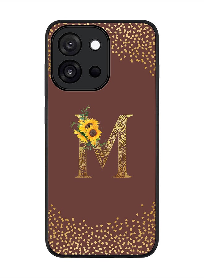 Stylizedd For OnePlus 13s / 13T Case,Slim fit Camera Protection, Shockproof Thin Phone cover  - Custom Floral Monogram - M  (Brown )