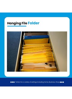 MARKQ Hanging File Folders, Pack of 10 Yellow Suspension Files for Filing Cabinet Folders School Home Work Office Organization  - Image 4