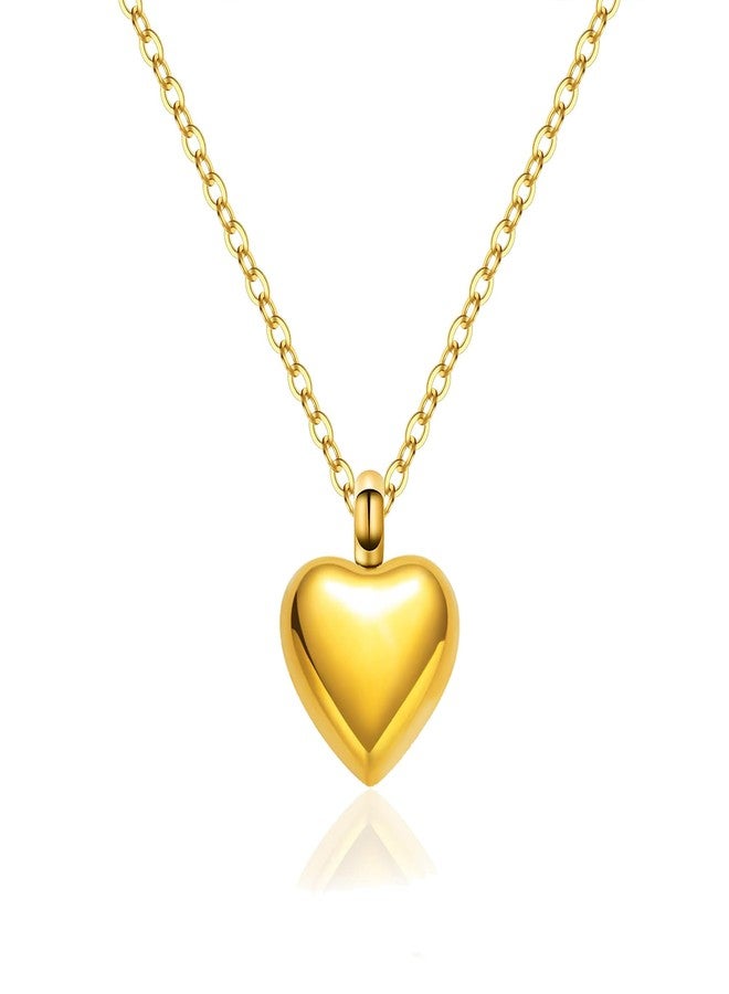 RIPFEVURN Cremation Jewelry Tiny Heart Urn Necklaces for Ashes for Women Men Stainless Steel Small Urn Locket for Human Ashes Holder Memorial Keepsake Pendant, Stainless Steel, No Gemstone - Image 1