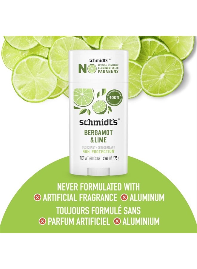 schmidt's Aluminum Free Natural Deodorant for Women and Men, Bergamot and Lime with 24 Hour Odor Protection, Certified Natural, Vegan, Cruelty Free, 2.65 oz - Image 4