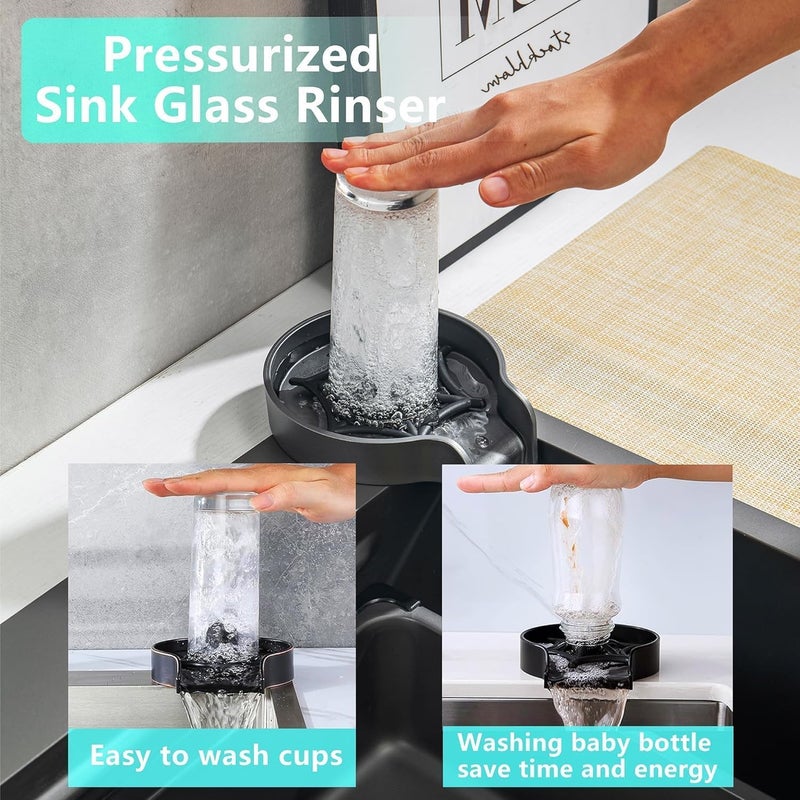 EVANEX Kitchen Sink 304 Grade 30 x 18 x 9 Anti Scratch Design With Integrated Waterfall And Pulldown Faucet Set All Accessories All In One Stainless Steel Sink For Kitchen Nano Coated - Image 4