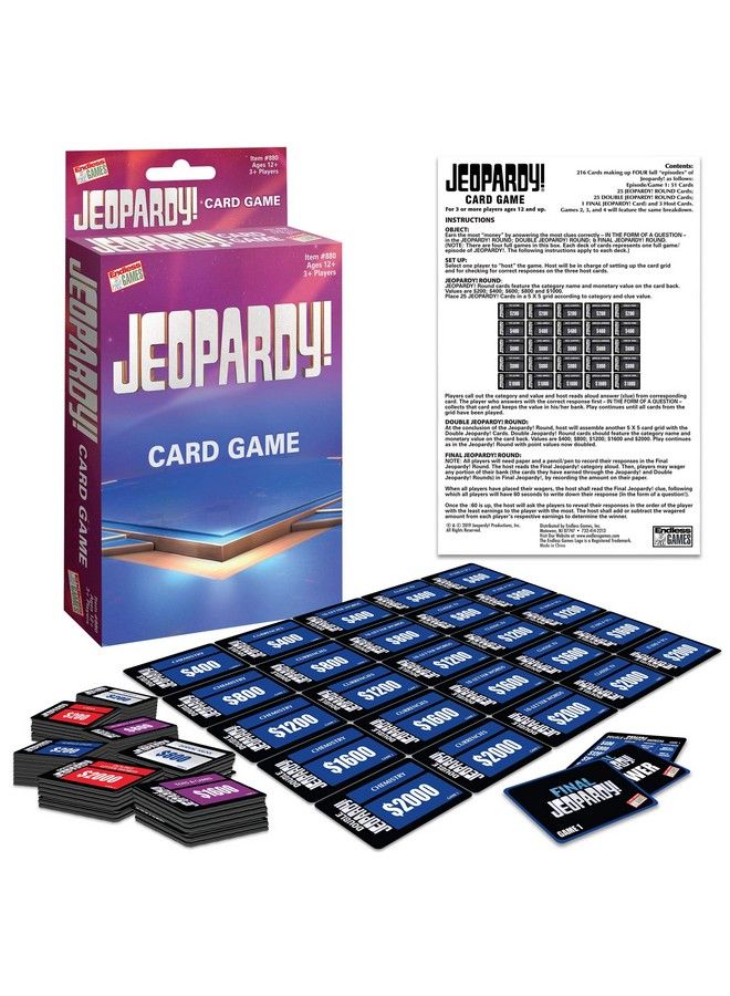 Endless Games Jeopardy Card Game Travel Sized Quiz Competition Fast Paced Party Game - Image 4