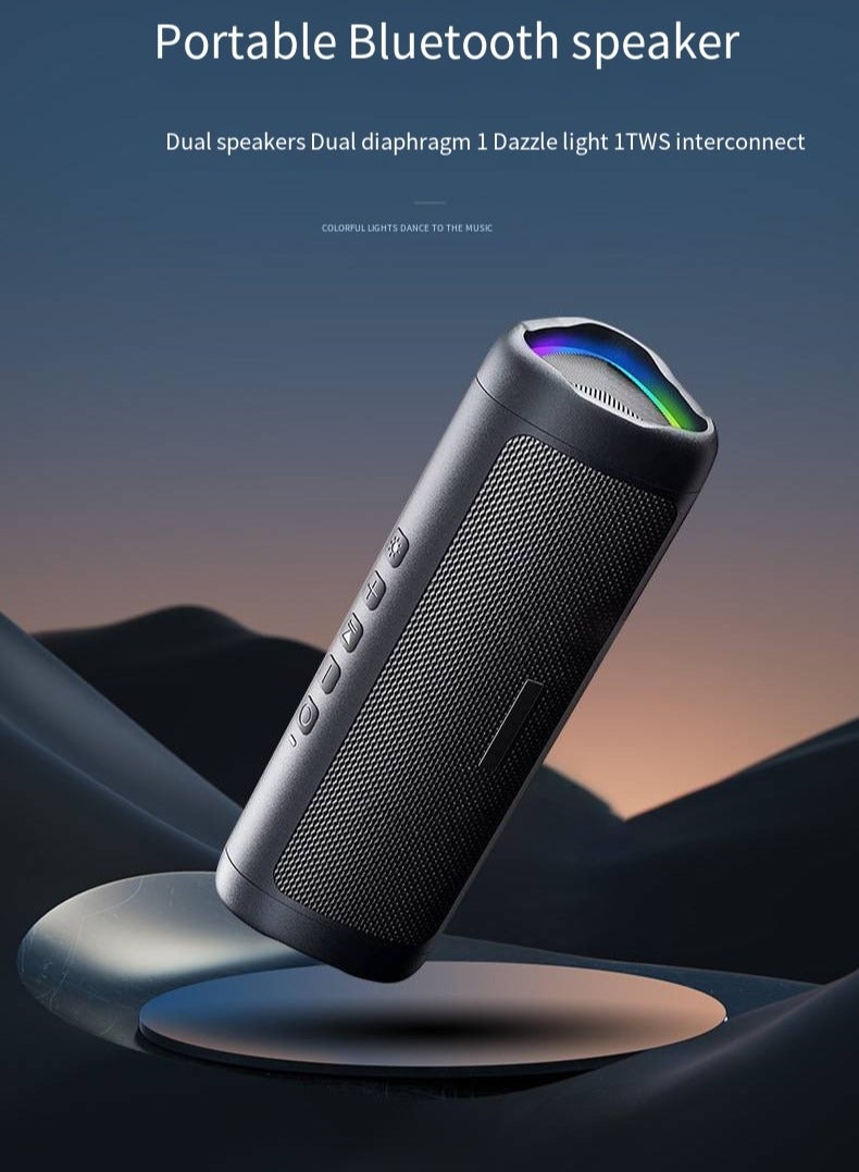 Bluetooth Speaker, IPX5 Waterproof Speaker with HD Sound, Up to 24H Playtime, TWS Pairing, BT5.3, Portable Wireless Speakers for Home,Party,Outdoor,Beach, Electronic Gadgets, Birthday Gift (Black) - Image 4