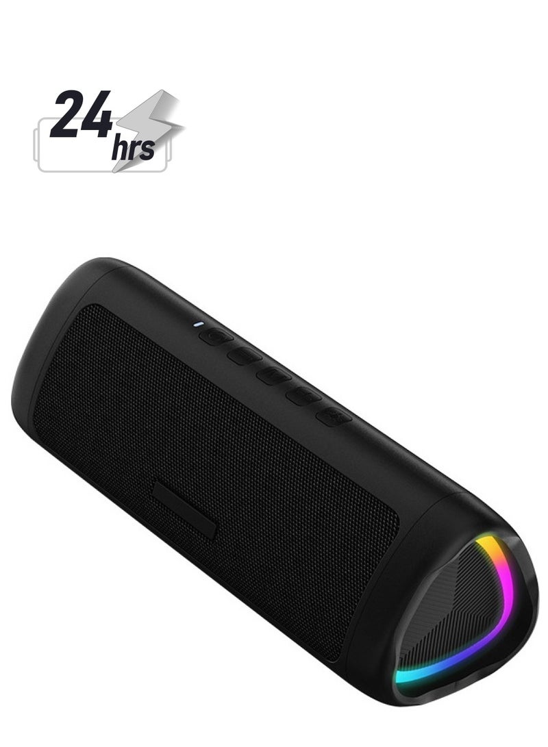Bluetooth Speaker, IPX5 Waterproof Speaker with HD Sound, Up to 24H Playtime, TWS Pairing, BT5.3, Portable Wireless Speakers for Home,Party,Outdoor,Beach, Electronic Gadgets, Birthday Gift (Black) - Image 1