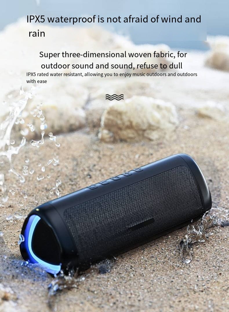 Bluetooth Speaker, IPX5 Waterproof Speaker with HD Sound, Up to 24H Playtime, TWS Pairing, BT5.3, Portable Wireless Speakers for Home,Party,Outdoor,Beach, Electronic Gadgets, Birthday Gift (Black) - Image 3