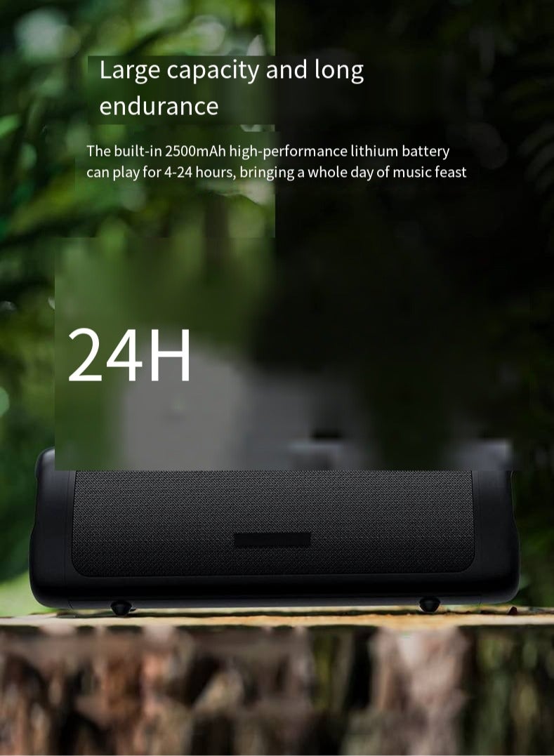 Bluetooth Speaker, IPX5 Waterproof Speaker with HD Sound, Up to 24H Playtime, TWS Pairing, BT5.3, Portable Wireless Speakers for Home,Party,Outdoor,Beach, Electronic Gadgets, Birthday Gift (Black) - Image 5