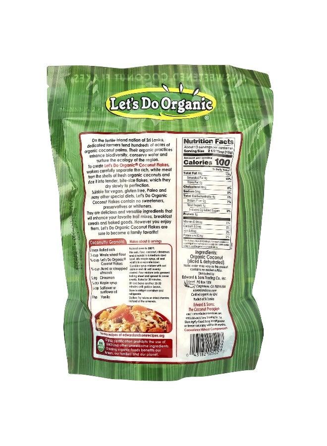 Edward & Sons, Let's Do Organic®, 100% Organic Unsweetened Coconut Flakes, 7 oz (200 g) - Image 2