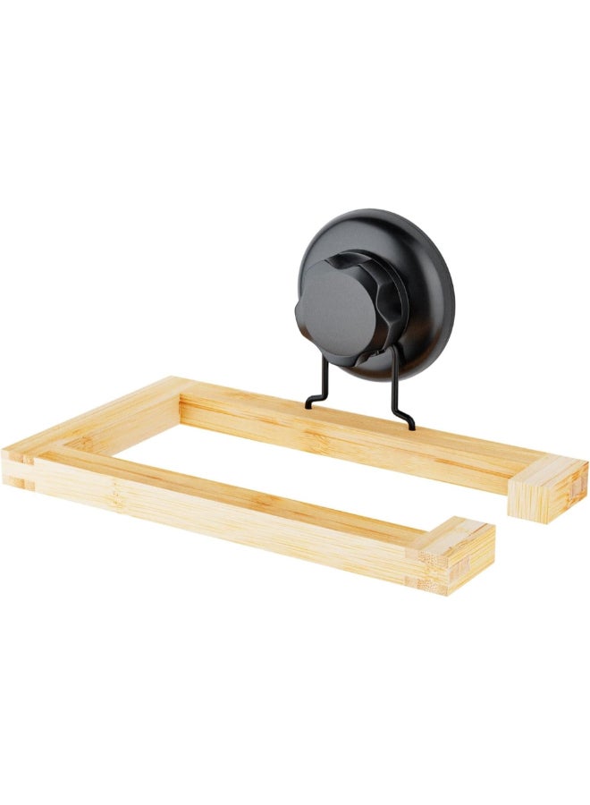 COMPACTOR Bestlock Suction Cup Wall Mount Toilet Roll Holder Black and Natural 9 x 19.5 x 11.8 cm RAN10213 - Image 2