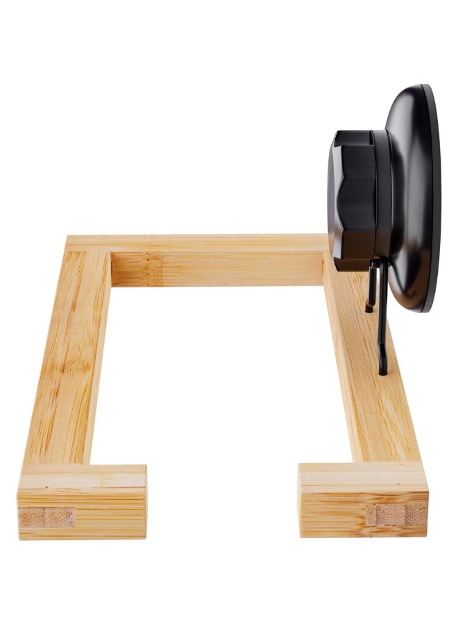 COMPACTOR Bestlock Suction Cup Wall Mount Toilet Roll Holder Black and Natural 9 x 19.5 x 11.8 cm RAN10213 - Image 4