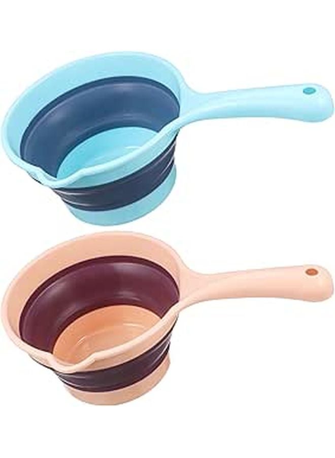 Collapsible Long Handle Water Ladle 2 Pack Plastic Scoop For Kitchen And Household - Image 1