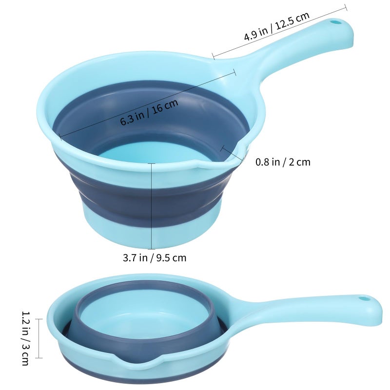 Collapsible Long Handle Water Ladle 2 Pack Plastic Scoop For Kitchen And Household - Image 3