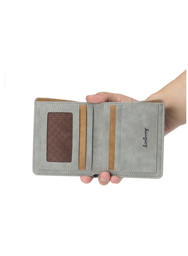 baellerry Men's Wallet Short Student Retro Frosted Two-Fold Vertical New Money Coffee Vertical - Image 5