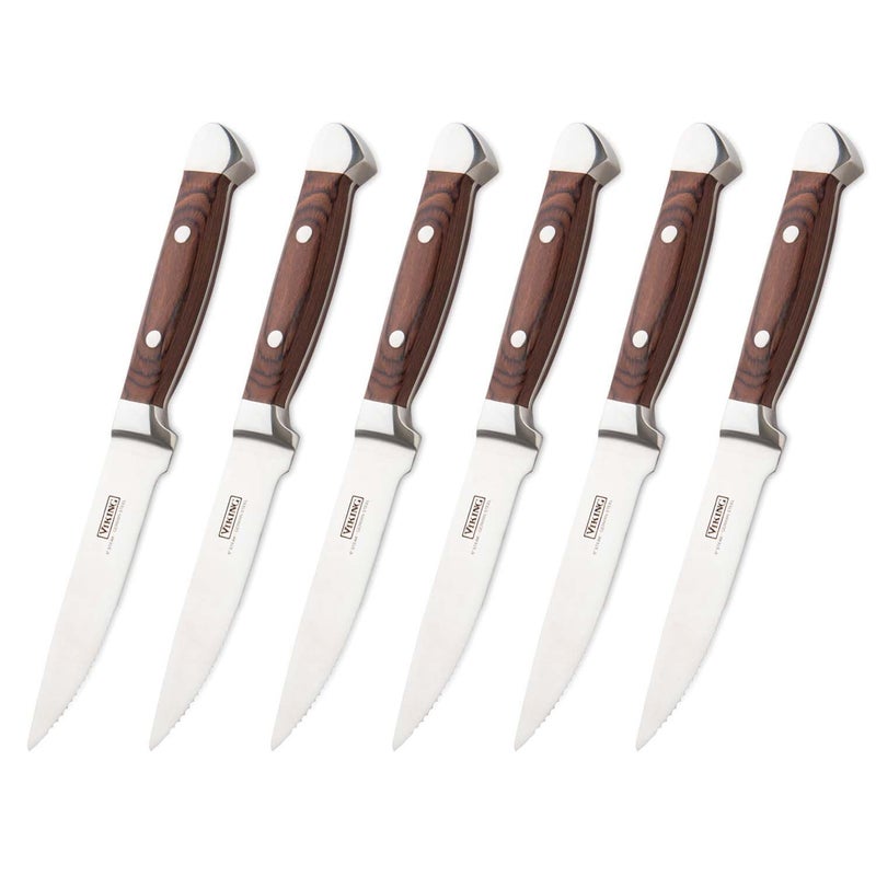 Viking 6-Piece Steak Knife Set With Box | Red - Image 4